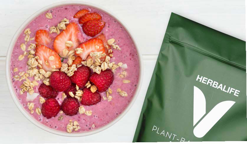 A Mixed Berries Smoothie Bowl With Herbalife V Plant Based Protein Recipe for the Herbalife V Launch Recipes