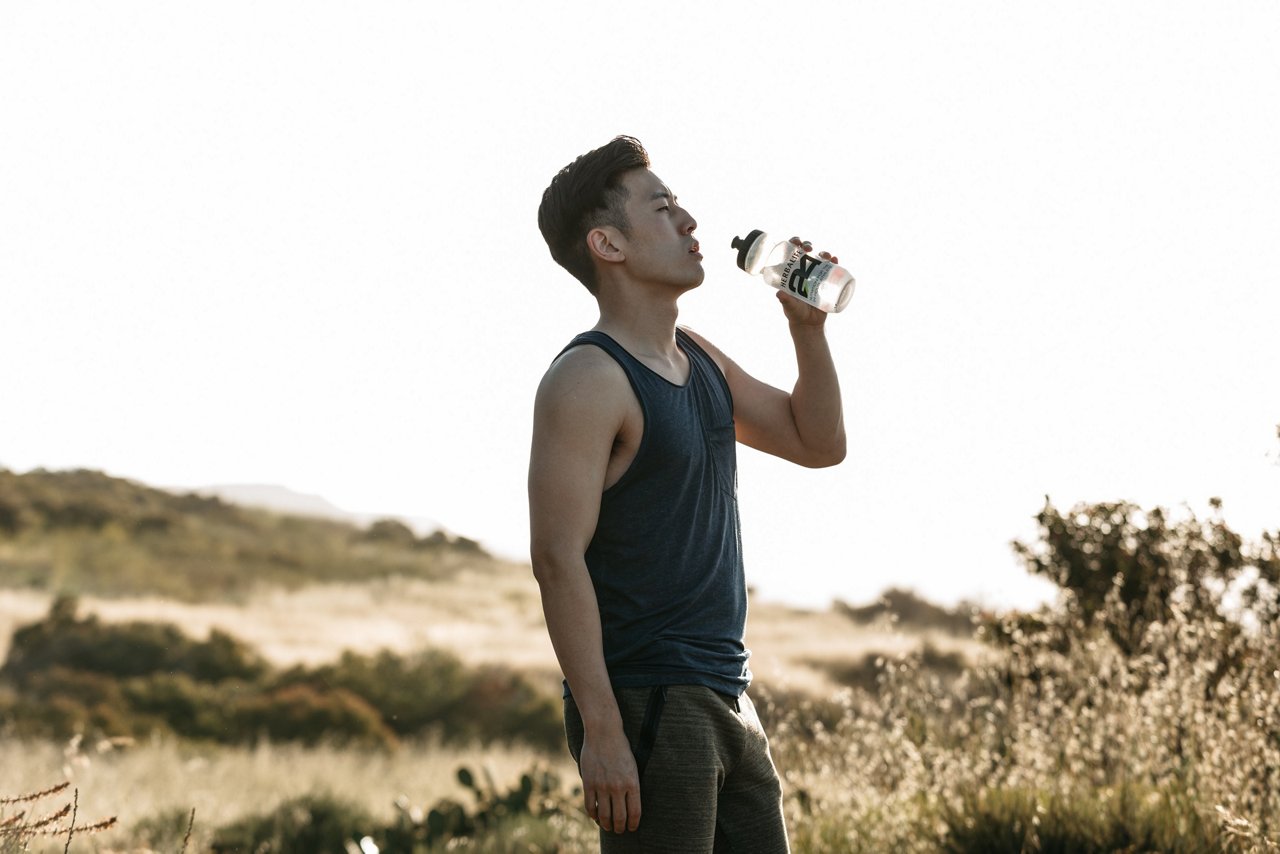 Man drinking water