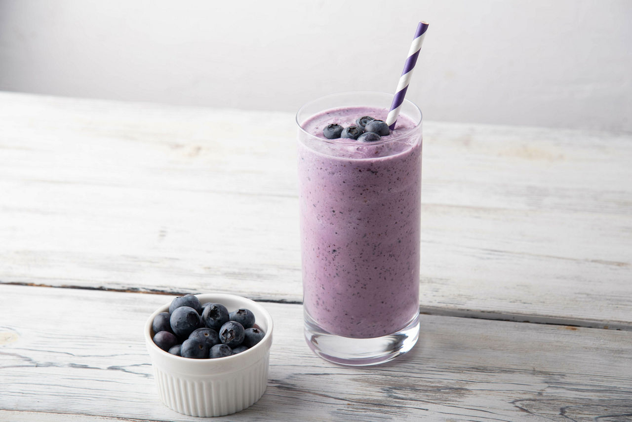 Blueberry Vanilla Matcha Protein Shake