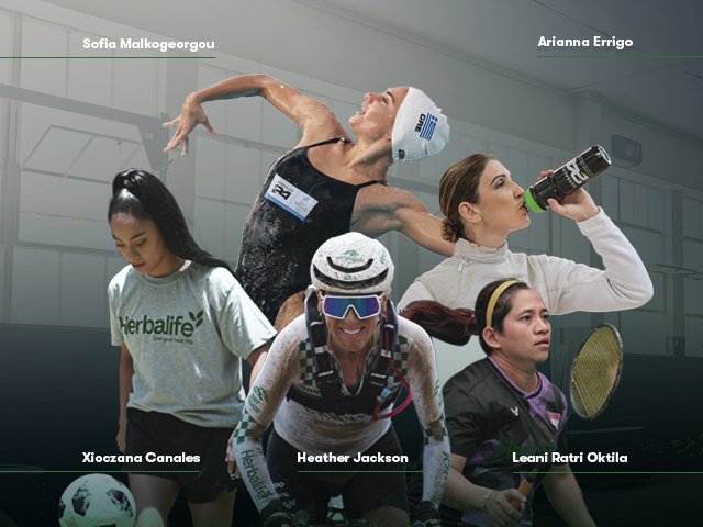 Hero web banner for the Her Campaign that depicts Herbalife sponsored female athletes