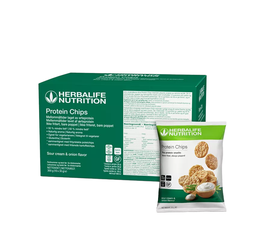 Herbalife Protein Chips Sour cream og onion 10 pakker