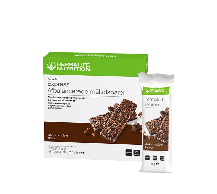 Herbalife Formula 1 Express Afbalancerede måltidsbarer Dark chocolate 7 barer