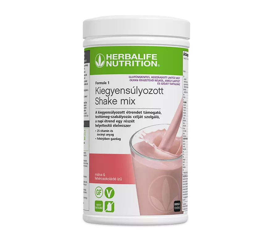 Herbalife Formula 1 Kiegyensúlyozott shake mix Málna és fehércsokoládé 500 g