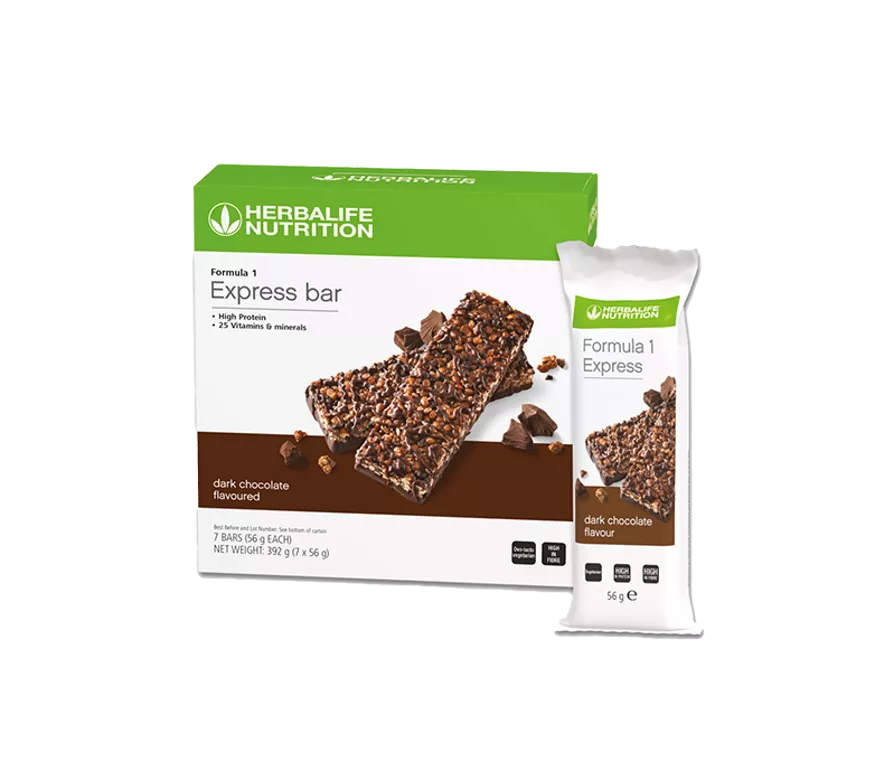 Herbalife Formula 1 Express Bar Dark Chocolate Flavoured 7 x 56g