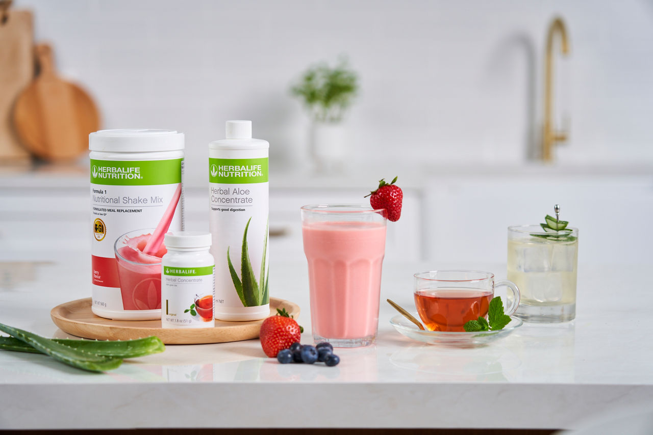 Herbalife breakfast on kitchen counter