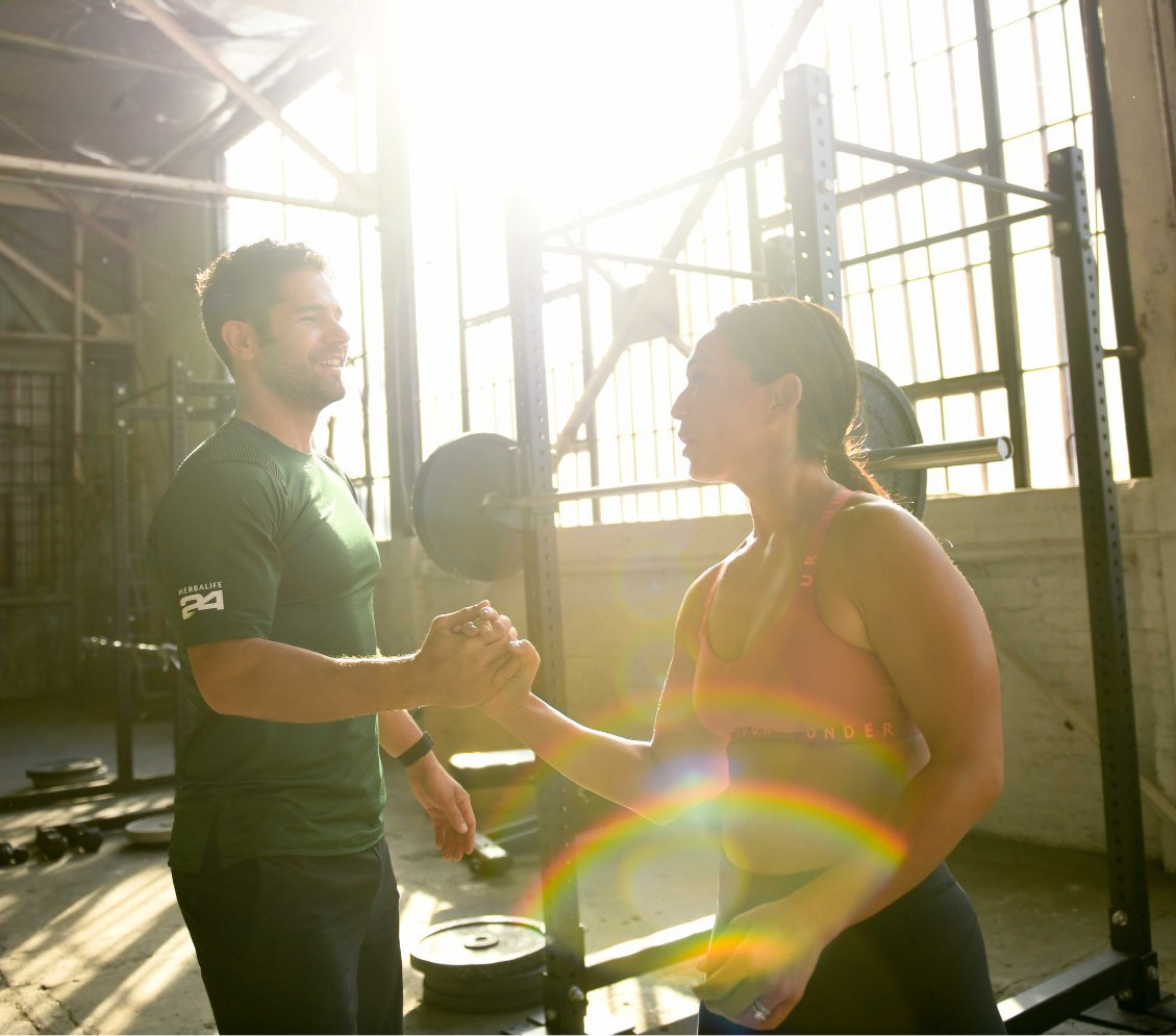 Two friends in gym